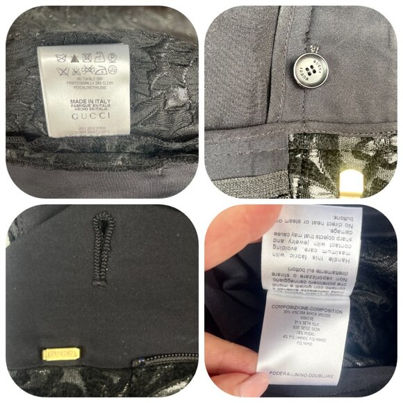 GUCCI Jacquard Hight waist Black Pant IT38 US4 - Picture 10 of 14